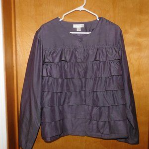 Christopher & Banks Purple Ruffle Blouse